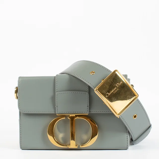 Dior Blue-Grey Calfskin Micro 30 Montaigne Flap Bag in Blue Calfskin from Labellov