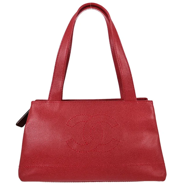 Chanel 2001-2003 Red Caviar Skin Tote Handbag in Red Caviar leather from AMORE Vintage Tokyo