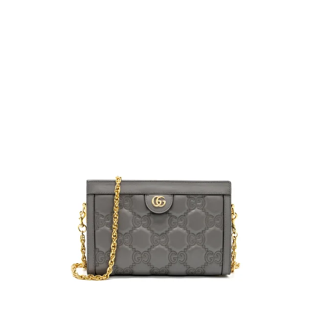Gucci chain crossbody bag calfskin grey LGHW in Grey Calfskin from EMIER
