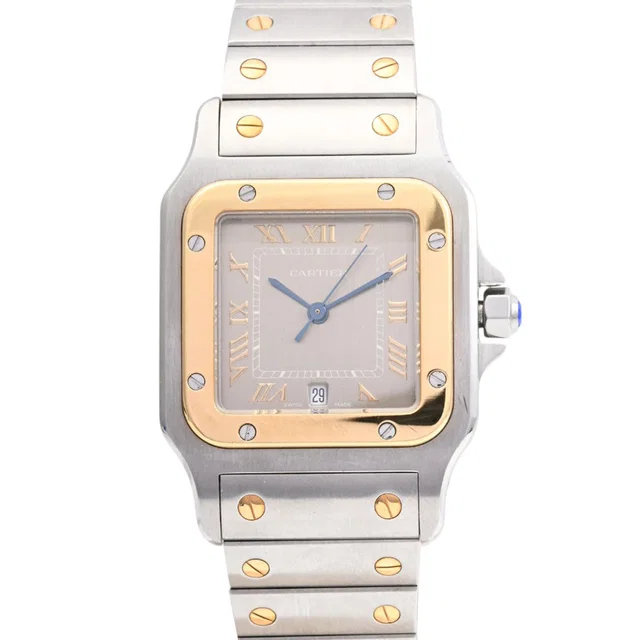 Cartier Santos Galbée LM W20023C4 Quartz Gray in Grey from VINTAGE QOO TOKYO