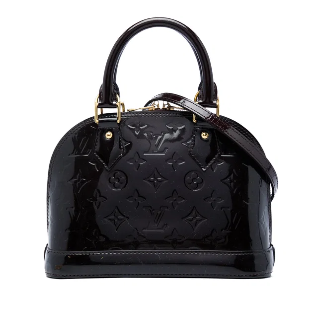 Purple Louis Vuitton Monogram Vernis Alma BB Satchel in Purple Leather from Designer Revival
