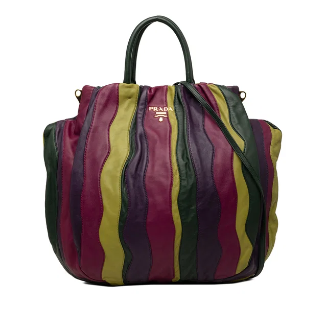 Multi Prada Multicolor Nappa Waves Satchel in Multicolor Nappa leather from Designer Revival