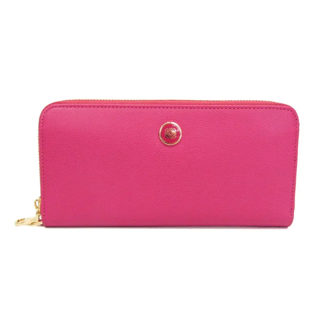 Loewe Large Zip Around 118.30.C19 Women's Leather Long Wallet (bi-fold) Pink in Pink Leather from Elady