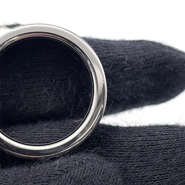 Hermès Athena Ring Size 57 Black Veau Madame Metal in Black Calfskin from GALLERY RARE, photo 6 of 9