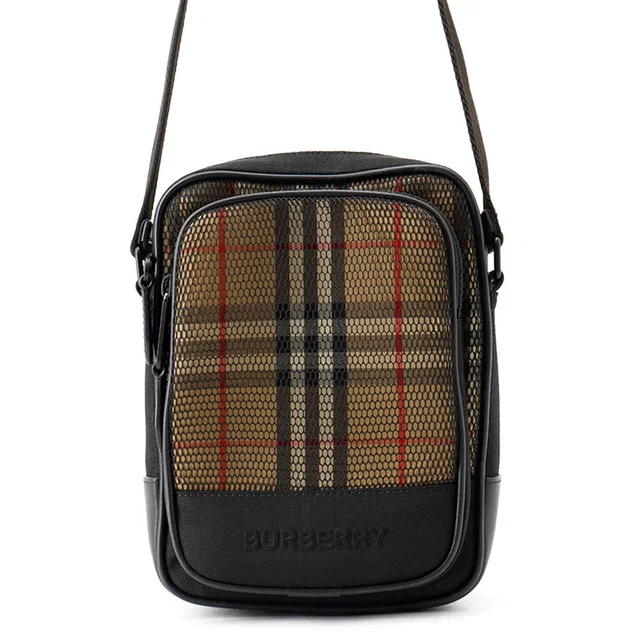 Burberry Shoulder Bag Black/Multicolor Canvas Leather in Black Canvas from GALLERY RARE