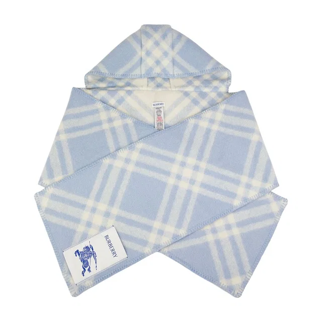 Burberry Mu Tbar Scarf — Blue Wool Scarfs in Blue Wool from HEWI