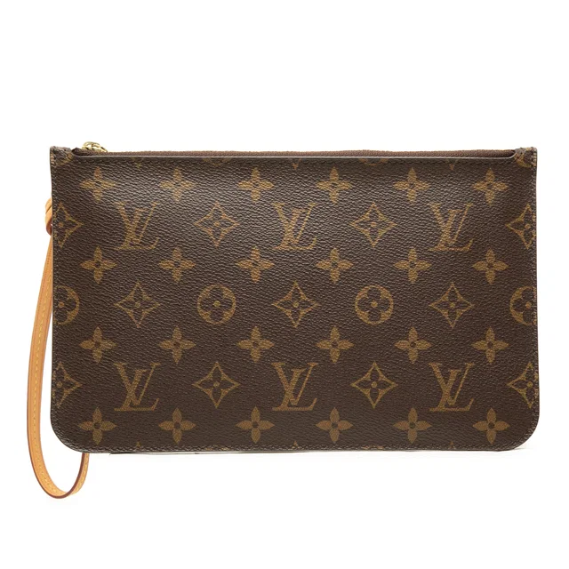 Brown Louis Vuitton Monogram Neverfull MM Pouch in Brown Coated canvas from Designer Revival