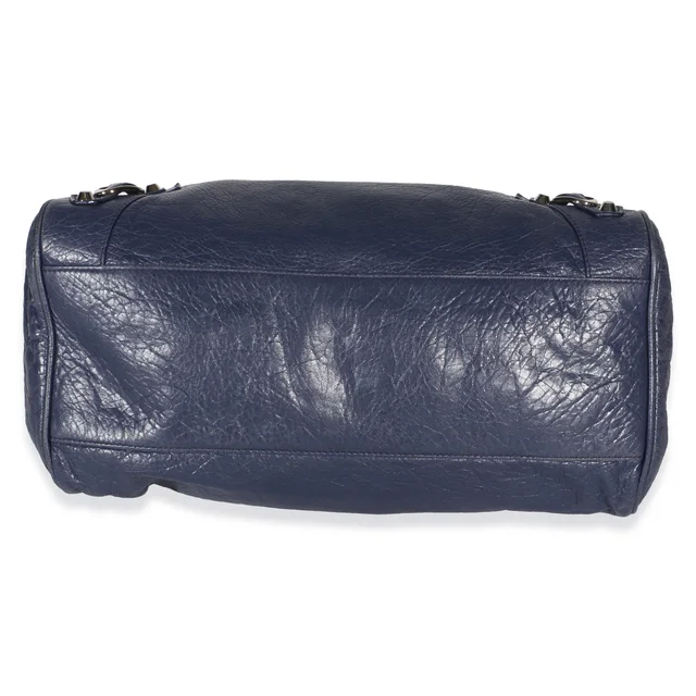 Balenciaga Bleu Obscur Agneau Silver Hardware Velo Bag in Blue Leather from myGemma, photo 2 of 2