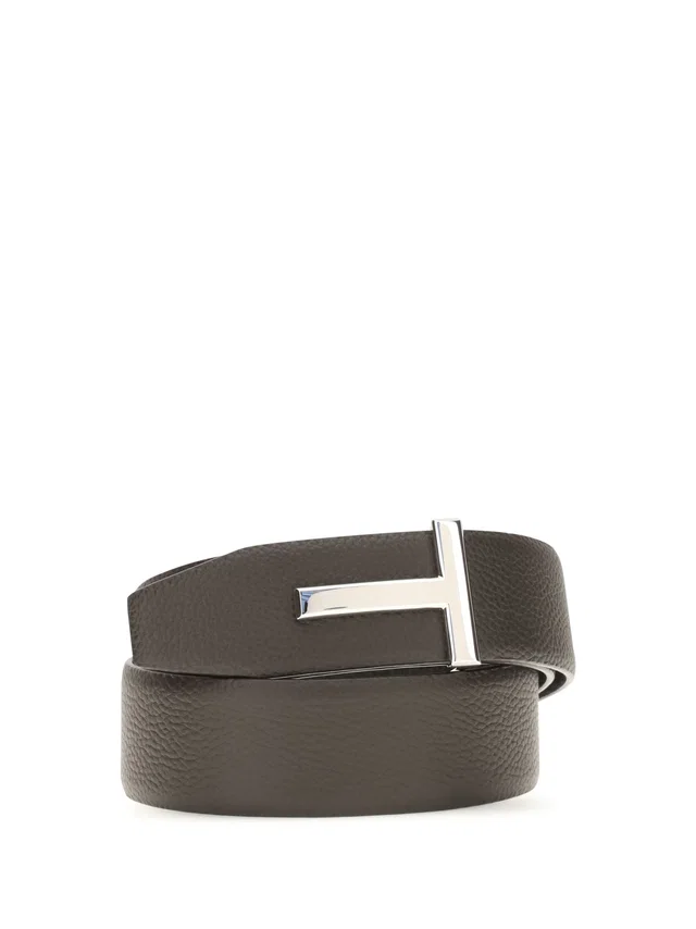 Tom Ford Reversible Leather Belt — Brown Calf Bos Taurus in Brown Leather from HEWI