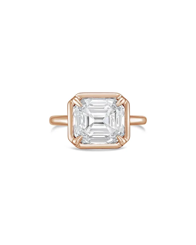 Diana M Lab Grown Diamonds Diana M. 14K Rose Gold 4.00 ct. tw. Lab-Grown Diamond Bezel Ring, image 1 of 1 from Rue La La