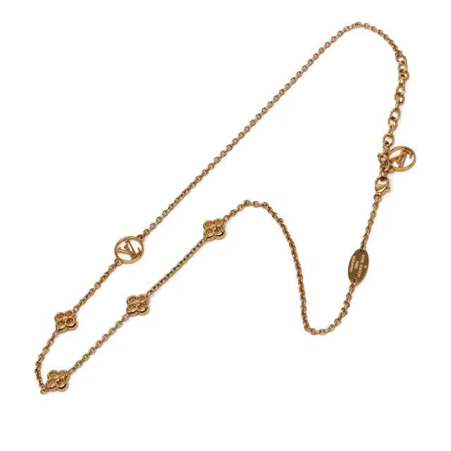 Gold Louis Vuitton Gold Plated Flower Full Necklace in Gold from Designer Revival