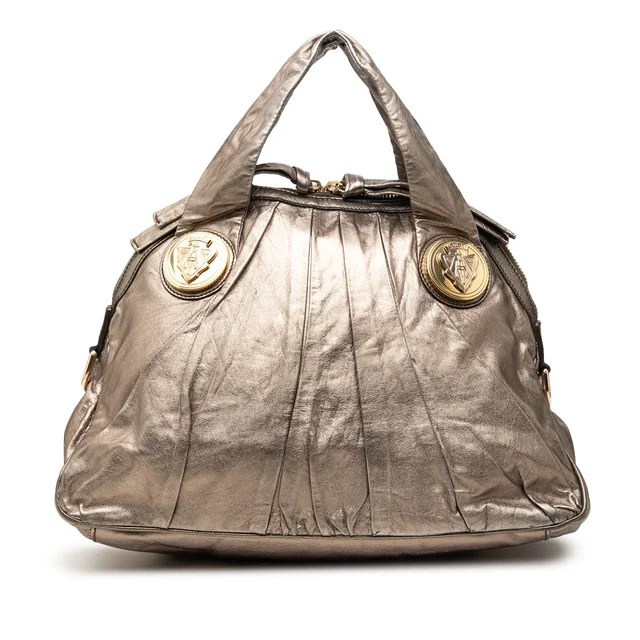 Gold Gucci Large Metallic Calfskin Hysteria Satchel in Gold Calfskin from Designer Revival, photo 1 of 1