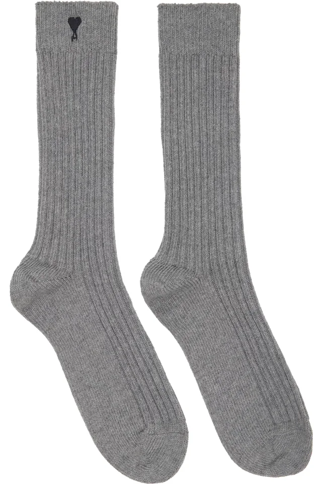 AMI Paris Three-Pack Multicolor Ami De Coeur Socks, photo 4 of 7 from SSENSE