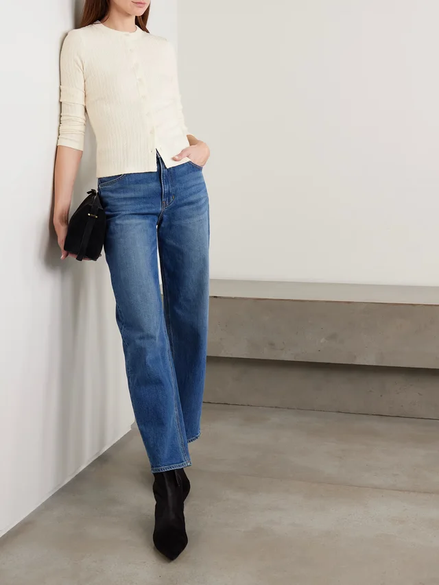 VERONICA BEARD Lira pointelle-knit cardigan in Beige, photo 2 of 2 from NET-A-PORTER (Canada)