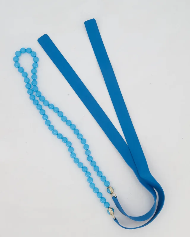 Chanel Beaded CC Belt in Blue Leather from Sellier, photo 2 of 4