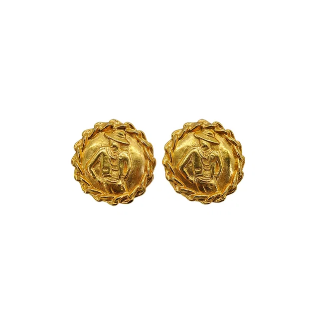 Chanel Vintage Earrings Mademoiselle Round Accessory from Luxury Promise