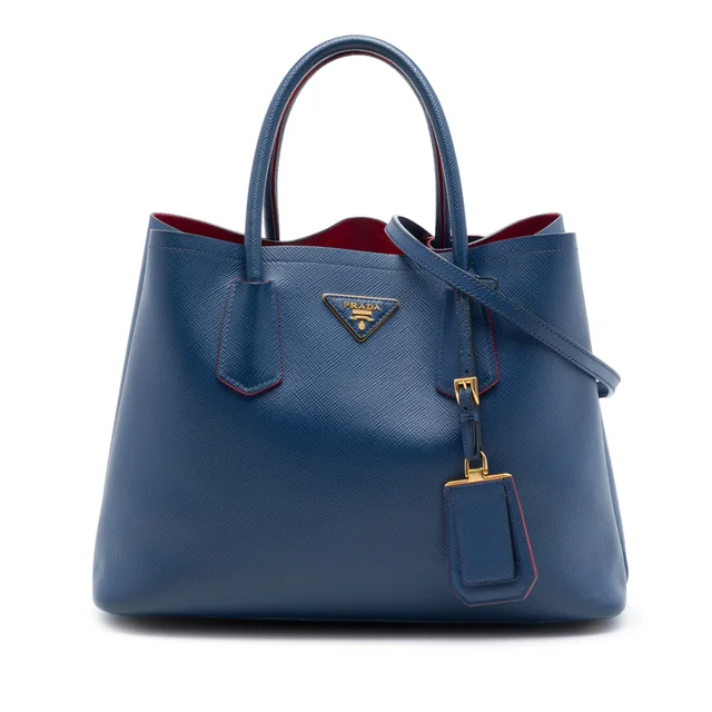 Blue Prada Medium Saffiano Cuir Double Handle Satchel in Blue Saffiano leather from Designer Revival, photo 1 of 1