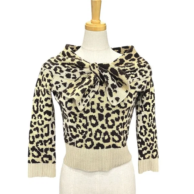 Dior Sweater Leopard Print 154 S02 Am006 Cashmere Brown in Brown Cashmere from The Reluxe