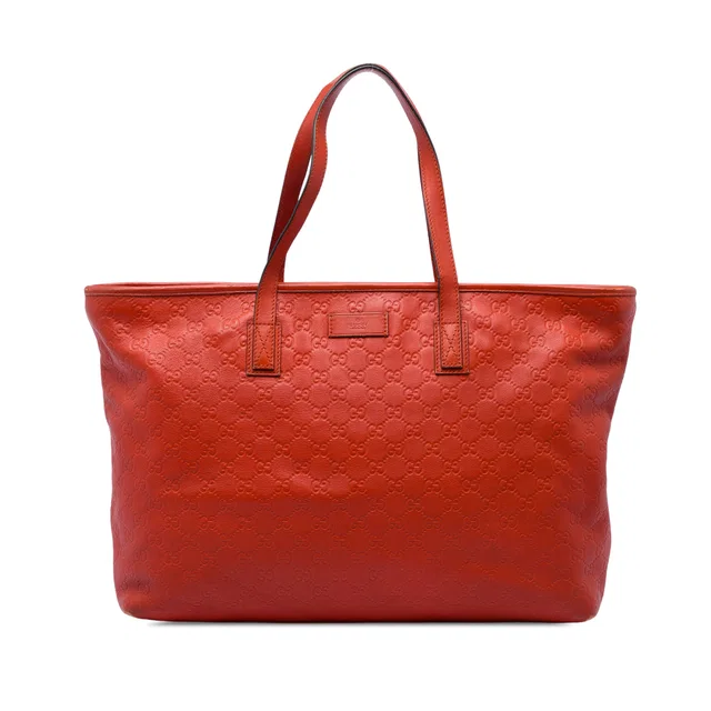 Orange Gucci Large Guccissima Tote in Orange Leather from Designer Revival