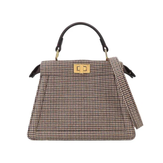 Fendi Peekaboo ISeeU Petit 2-Way Bag Canvas Leather Brown in Brown Canvas from The Reluxe