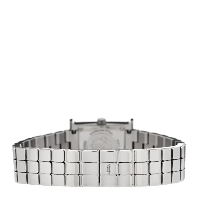 Hermès Stainless Steel Diamond Mother of Pearl 17.2mm Heure H Hour Quartz Watch from FASHIONPHILE, photo 3 of 5