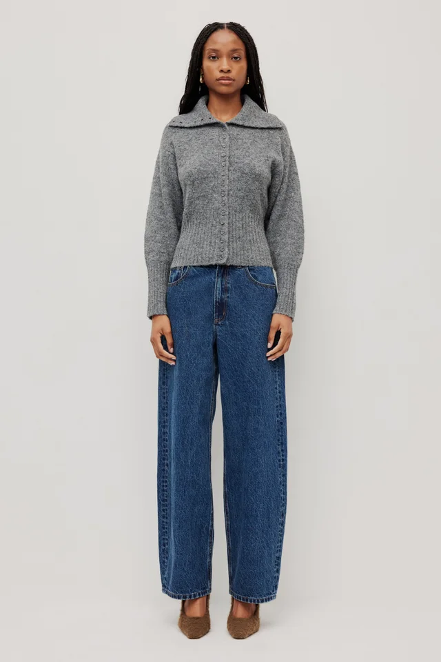 Aje Studio Leni Collared Cardigan in Grey from Aje, photo 1 of 1