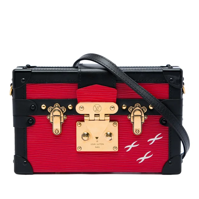 Red Louis Vuitton Epi Petit Malle Crossbody Bag in Red Leather from Designer Revival