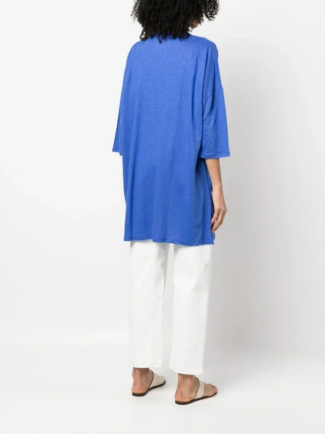 Majestic 3/4 Sleeve Linen Blend Tunic Dress, photo 4 of 5 from Balardi