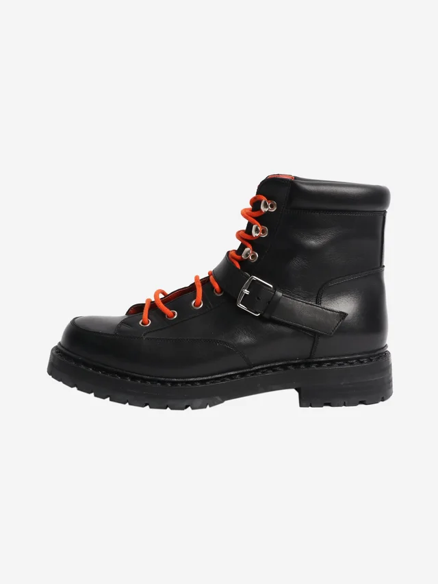 Hermès Black leather hiking boots - size EU 38 in Black Leather from Sign of the Times