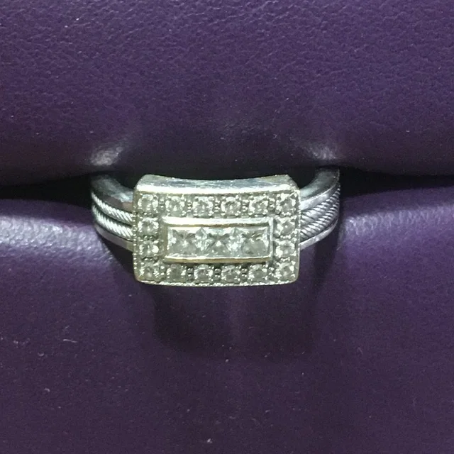 Charriol Classic Pave Set Diamond & 18k White Gold Cable Style Ring 6 in silver|gray|white from Poshmark