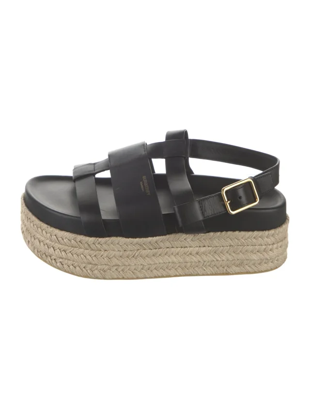 Burberry Leather Espadrilles in black Leather from The RealReal