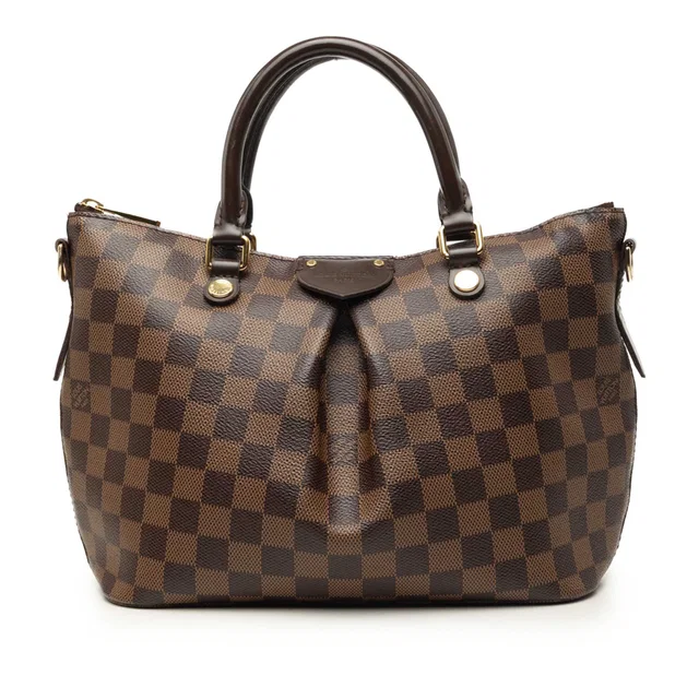 Brown Louis Vuitton Damier Ebene Siena PM Satchel in Brown Canvas from Designer Revival