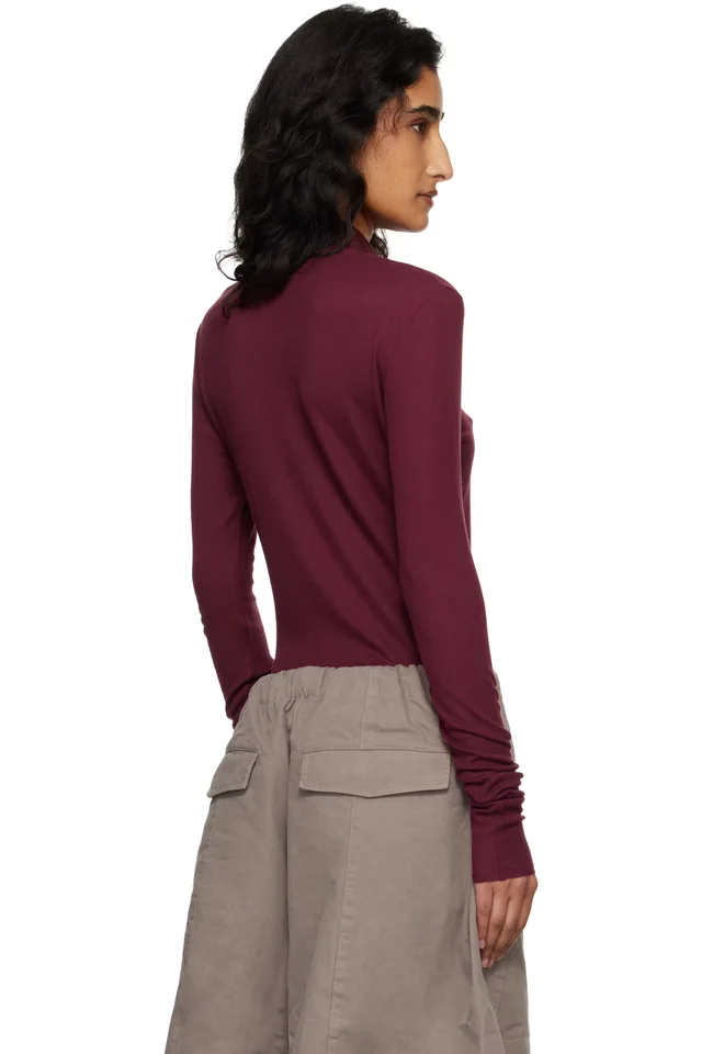 Entire Studios Burgundy LS Polo, photo 3 of 4 from SSENSE