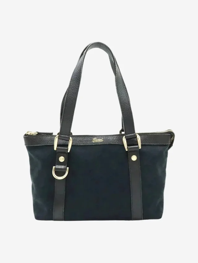 Gucci Black GG canvas mini tote bag from Sign of the Times