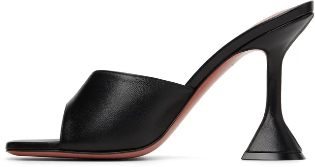 Amina Muaddi Black Lupita Slipper 95 Heeled Sandals, photo 3 of 5 from SSENSE