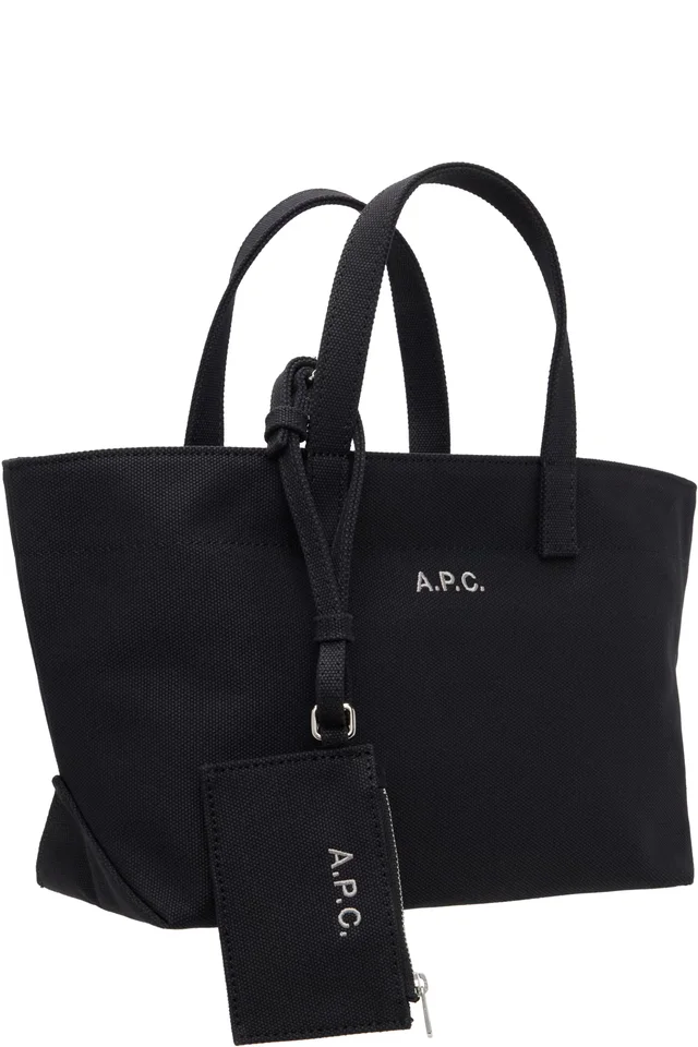 A.P.C. Black 'Le Drummer' Toile Small Tote, photo 2 of 4 from SSENSE