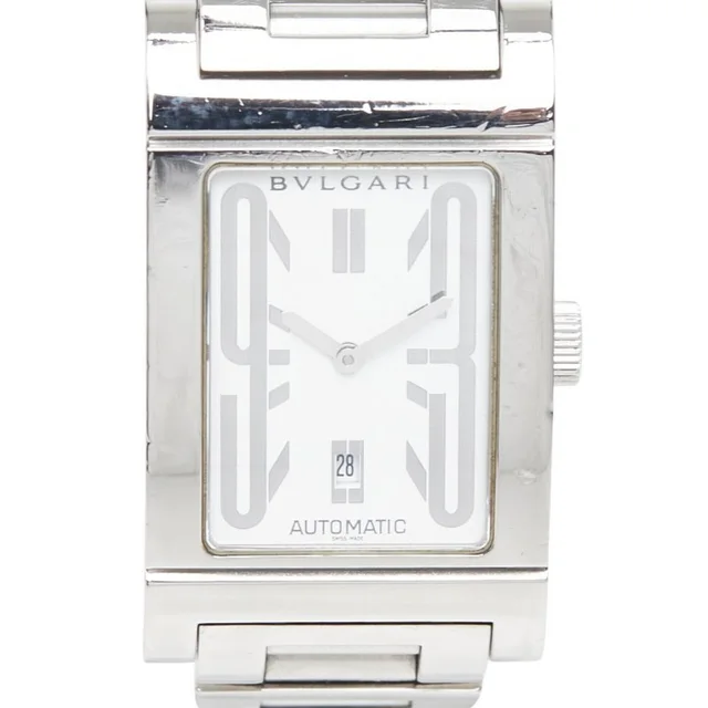 Bvlgari Rettangolo Rt45s Automatic Watch, White Dial, Stainless Steel, Men's,... in gold from Poshmark