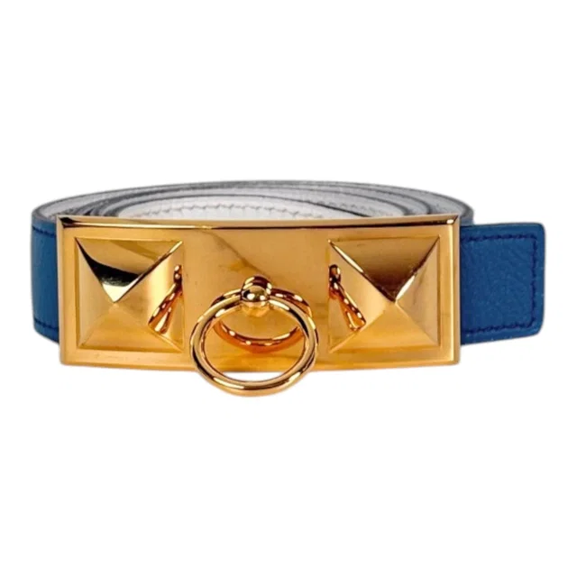 Hermès Collier De Chien Blue Belt - 75cm in Blue from Luxury Promise