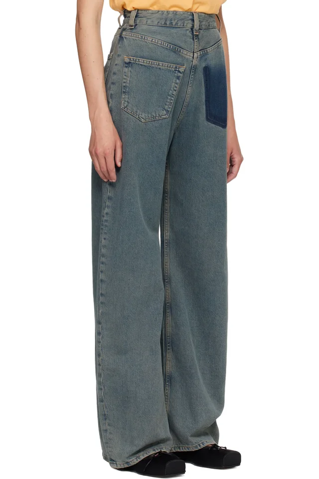 MM6 Maison Margiela Blue Back-To-Back Jeans, photo 2 of 4 from SSENSE
