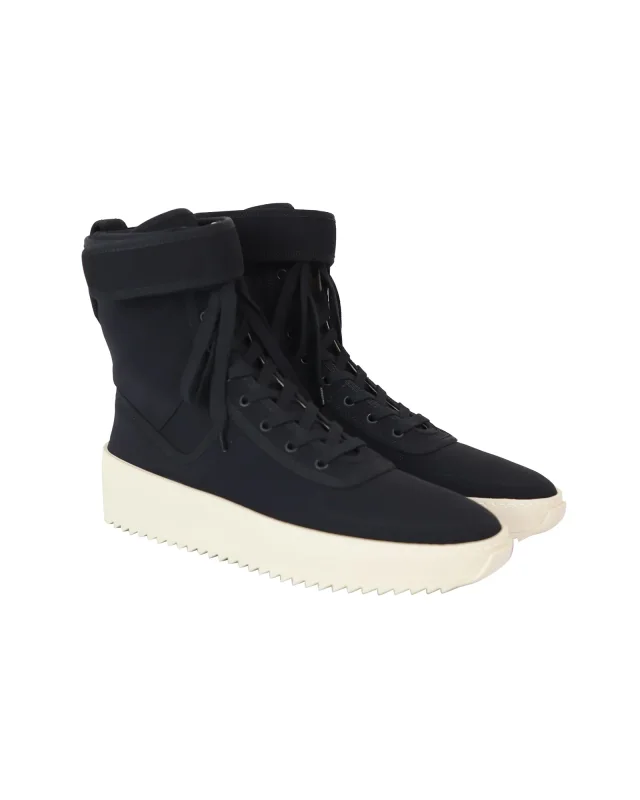Fear Of God Military Sneakers in Black Nylon in black, photo 3 of 6 from ShopSimon