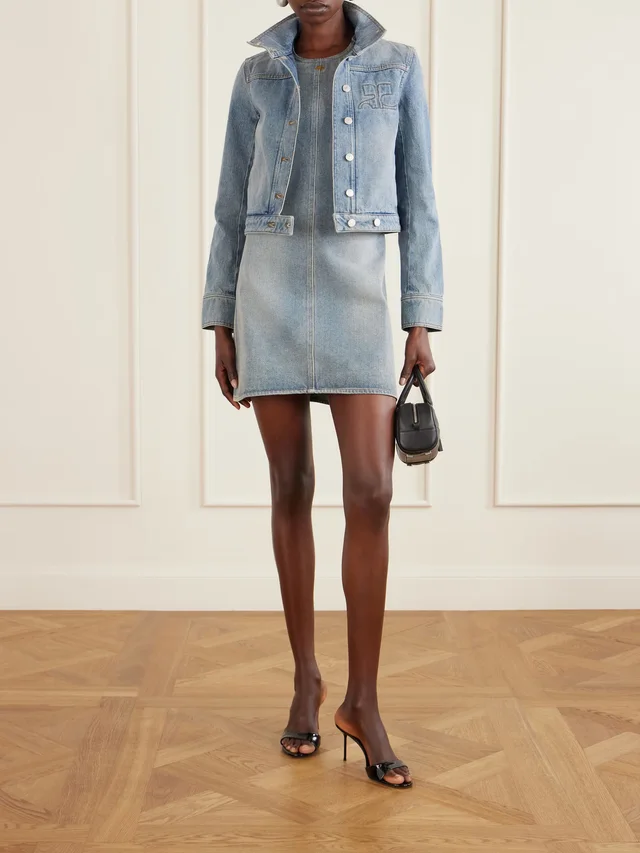 COURRÈGES Heritage denim mini dress in Blue, photo 2 of 2 from NET-A-PORTER (Canada)