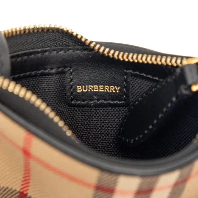 Beige Burberry House Check Canvas Olympia Coin Pouch in Beige Canvas from Designer Revival, photo 5 of 7