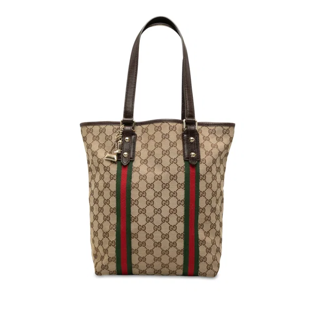 Beige Gucci GG Canvas Web Jolicoeur Tote in Beige Canvas from Designer Revival
