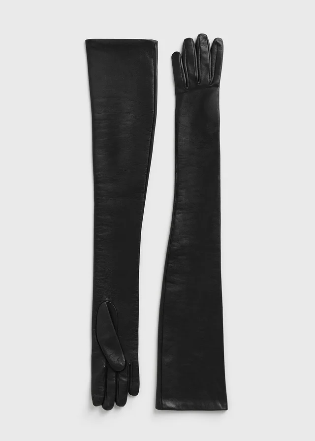 Toteme Extra-long leather gloves black, photo 2 of 5 from SENSER