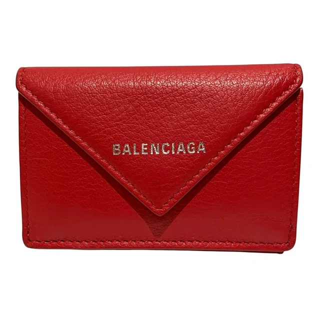 Balenciaga Papier Leather Trifold Wallet in Leather from LuxUness