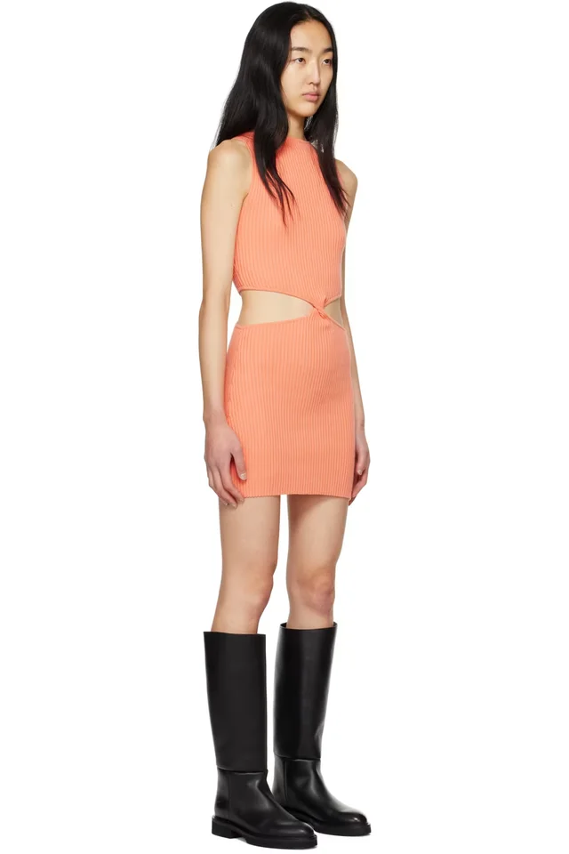 ANNA QUAN Orange Lottie Minidress, photo 2 of 4 from SSENSE