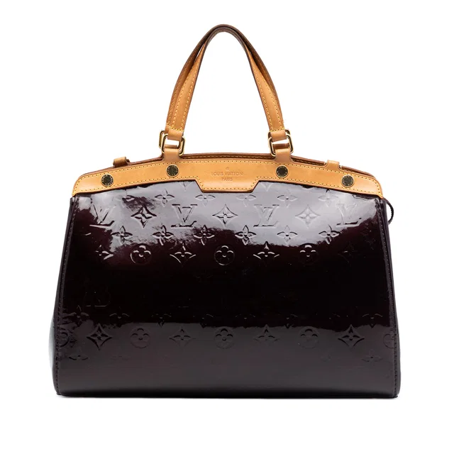 Purple Louis Vuitton Monogram Vernis Brea MM Satchel in Purple Leather from Designer Revival