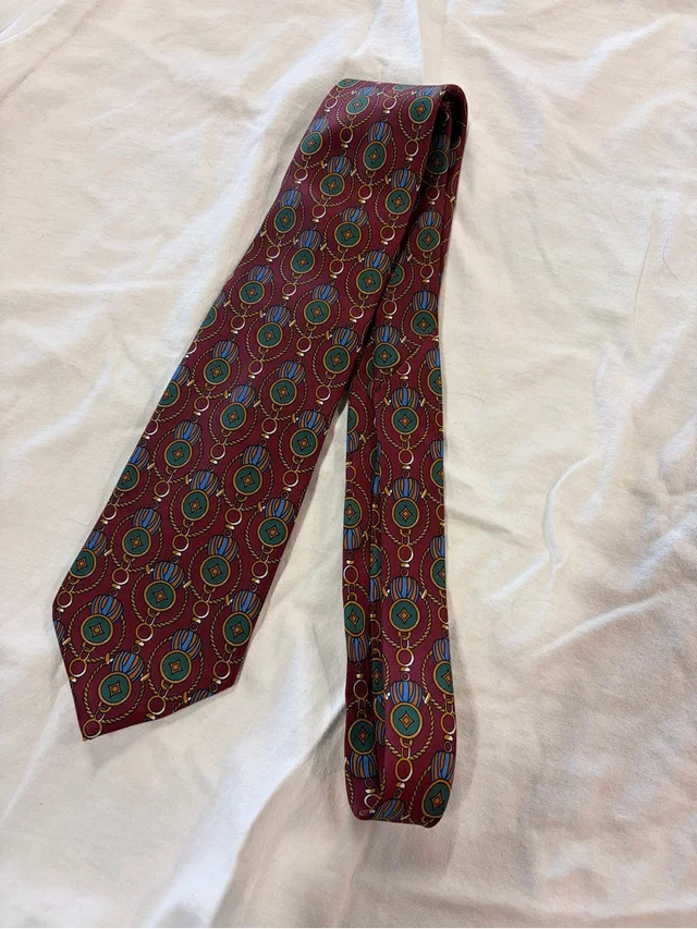 Fendi Vintage Silk Necktie in green|red Silk from Poshmark