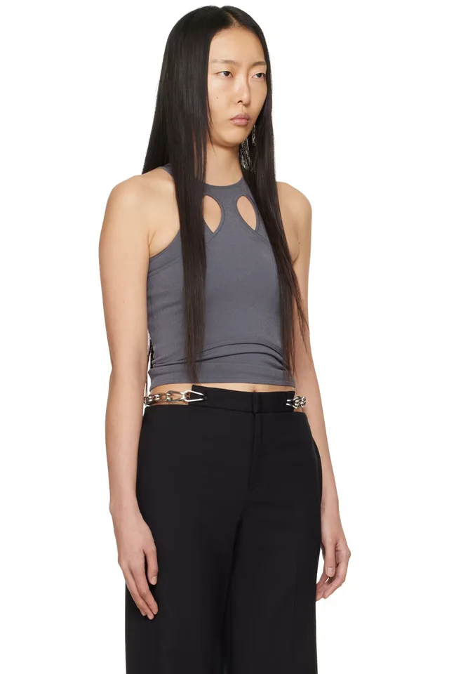 Dion Lee Gray Mobius Loop Tank Top, photo 2 of 5 from SSENSE