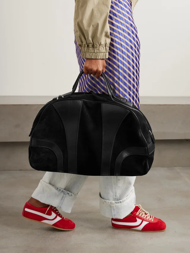 DRIES VAN NOTEN Leather-trimmed suede duffle bag in Black, photo 2 of 2 from NET-A-PORTER (Canada)
